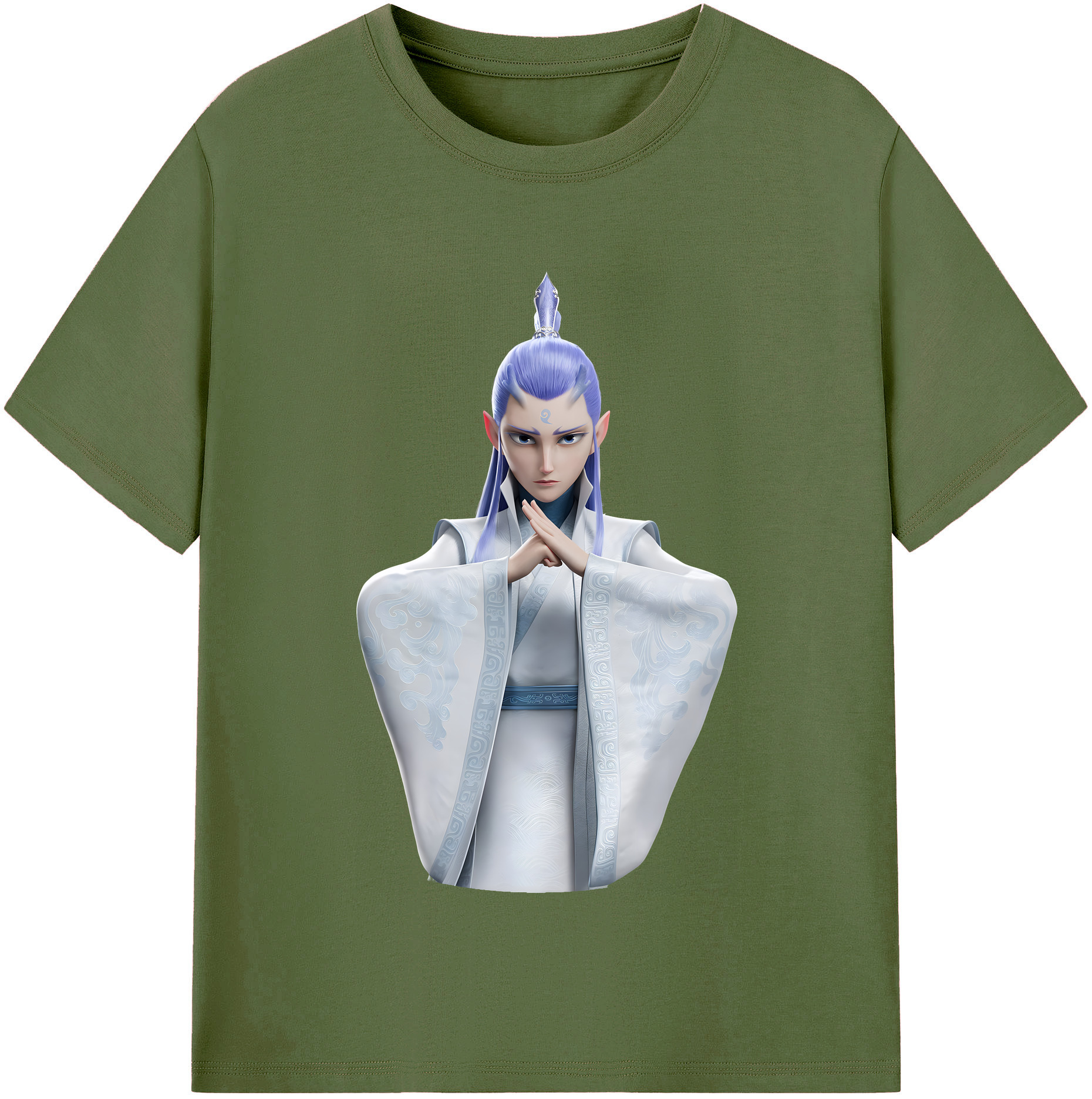 （画像用） Ne Zha 2 ナタ 魔童の大暴れ 綿100％半袖Tシャツ（フロントプリント）